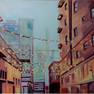 Urban Landscape with a String of Lights